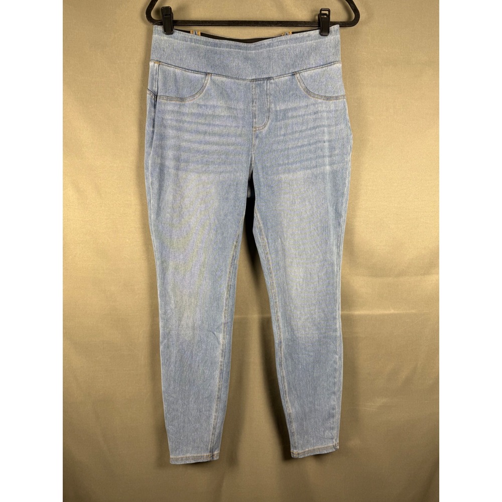 Halara Denim Leggings Women Large Light Wash High Waisted Pull On Jeggings